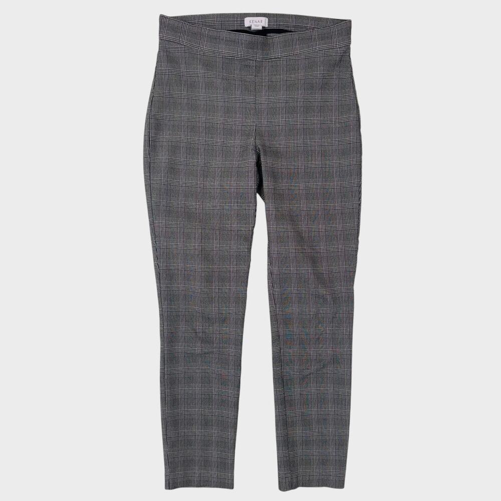 Kenar Womens Size 6 Black White Plaid Pants Rayon Polyester Nylon Spandex